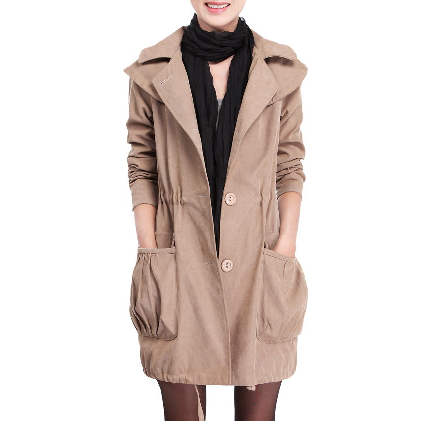 冰贝2011新款秋装韩版修身时尚简约长款女式风衣外套BM771