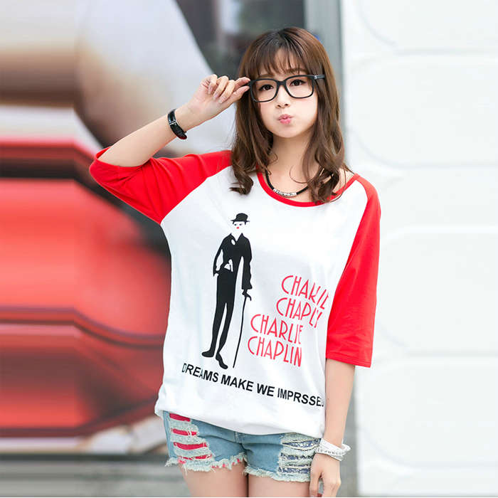 2014夏季新款韩版女装 圆领宽松大码蝙蝠袖打底衫 短袖t恤女上衣
