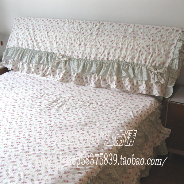 韩式布艺纯棉床上用品床头罩 床头套 沙发套防尘罩定做