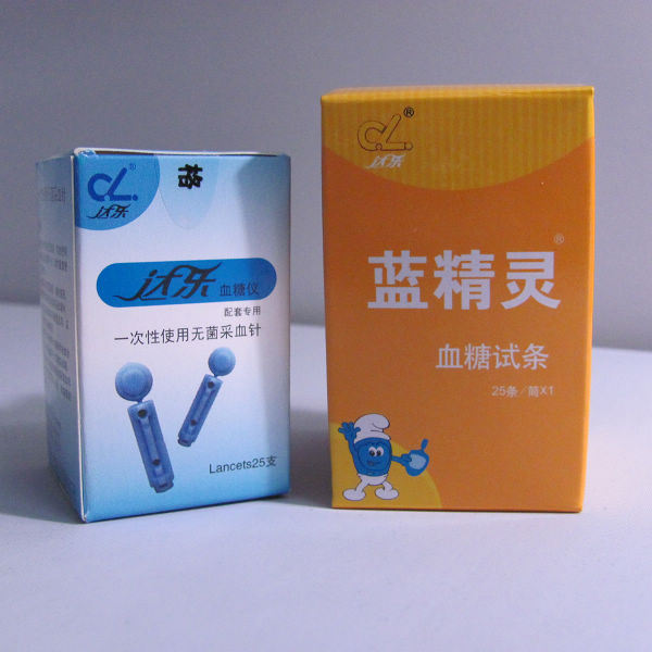 【送5元电池】韩国达乐蓝精灵血糖试纸25片带针25个效期2013-9