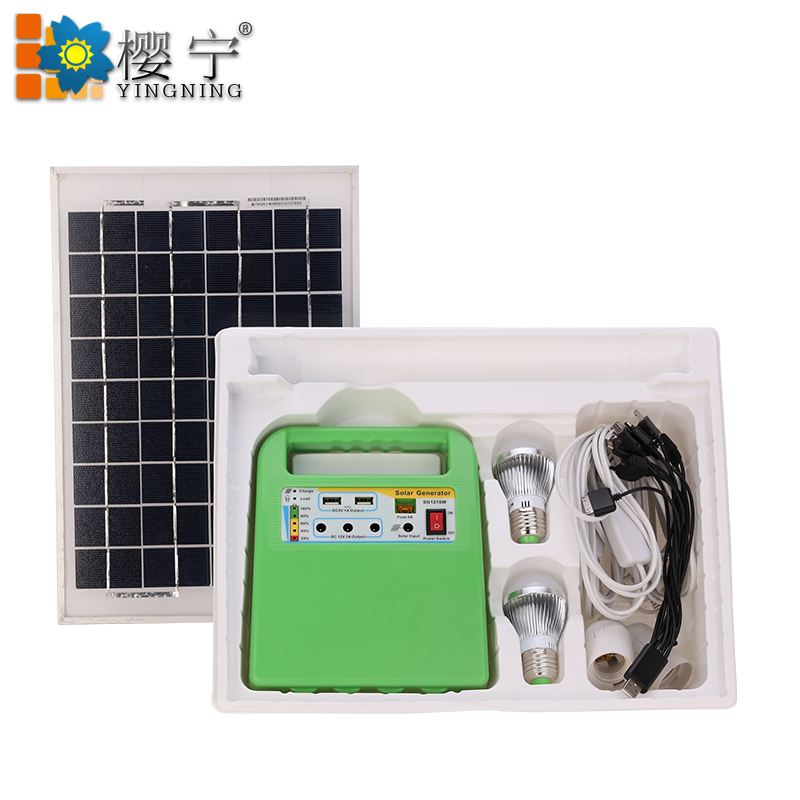 家庭太阳能发电系统设备 太阳能光伏板发电 应急小型照明蓄电瓶
