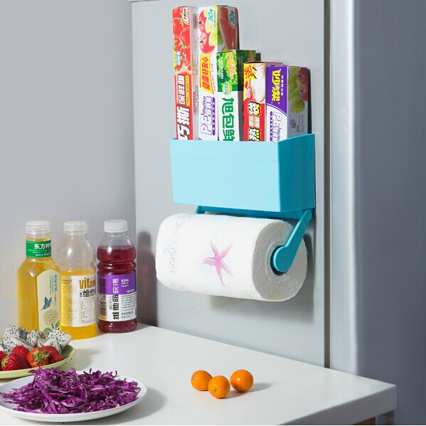 厨房强磁力冰箱置物架 保鲜膜纸巾收纳 微波炉挂架