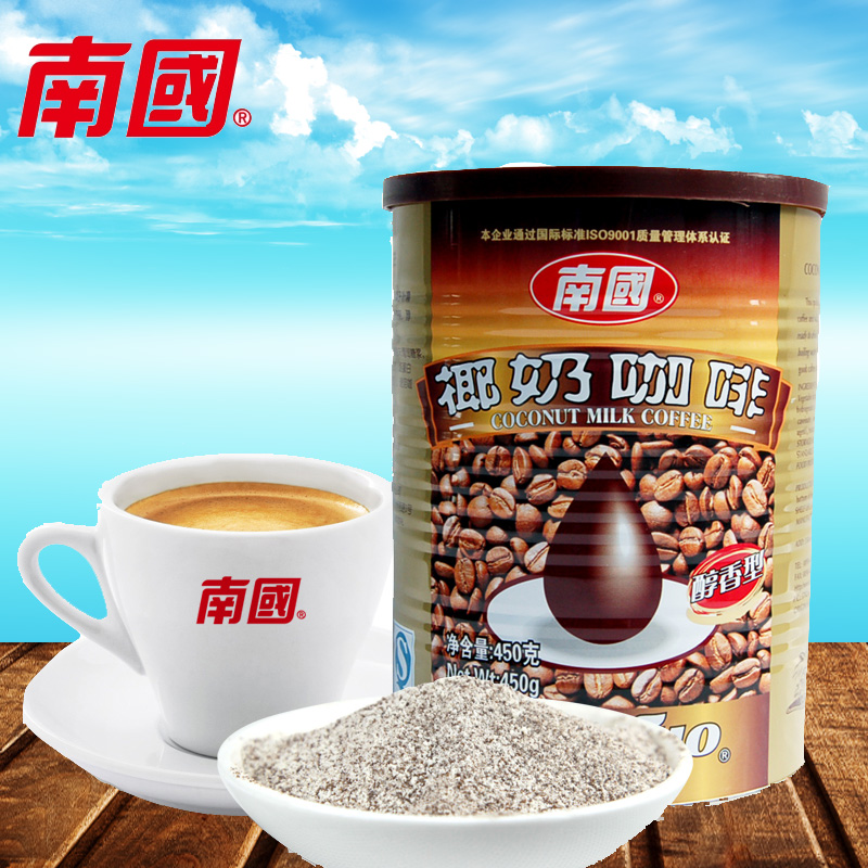 海南特产 南国食品 速溶椰奶咖啡450g罐装醇香型 醇厚可口饮品