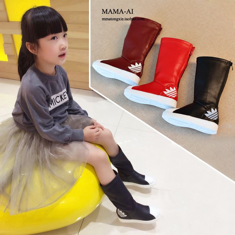 2015秋季新款童鞋儿童女童靴子高筒靴单靴后拉链韩版潮十双靴