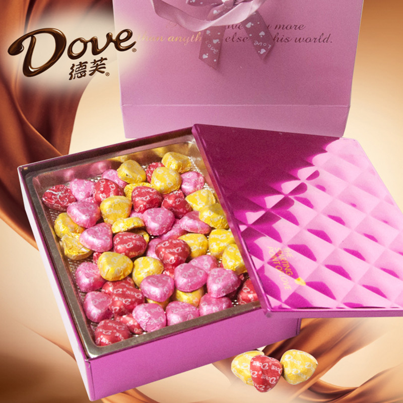 顺丰包邮 德芙巧克力礼盒装56粒心语方形铁盒 白色情人节生日礼物