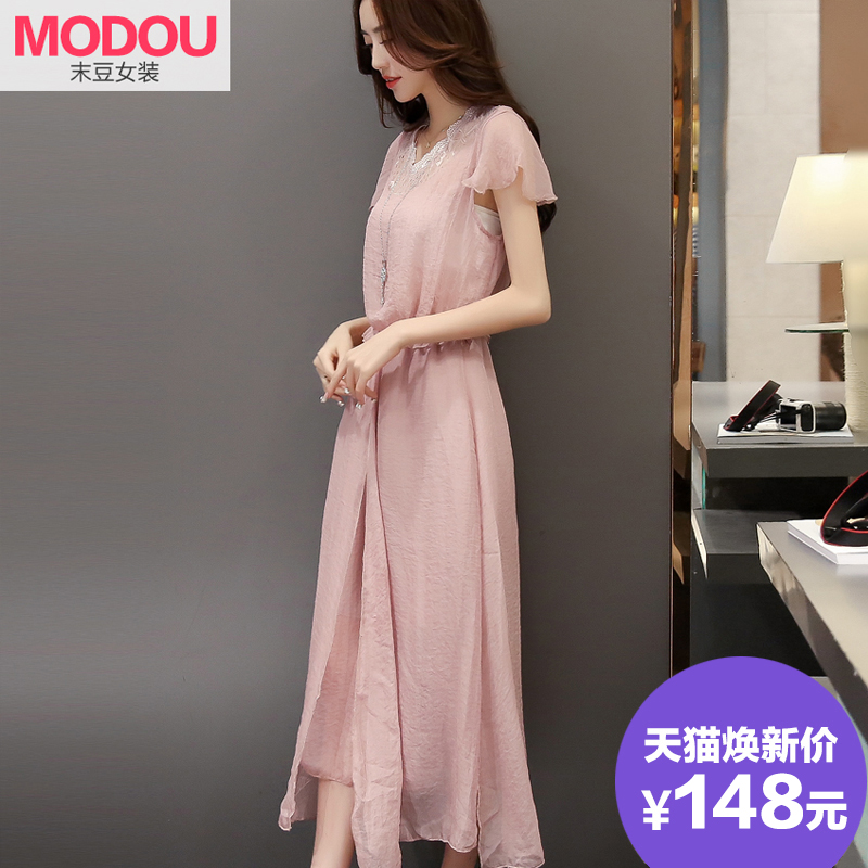 2015夏季新款韩版修身显瘦连衣裙波西米亚长裙气质仙女沙滩裙子潮