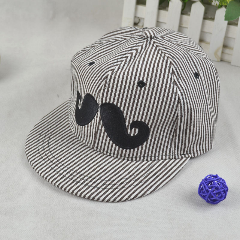 2015新款韩版刺绣胡子款纯色竖条帆布聊遮阳帽棒球帽