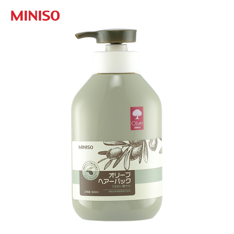 日本MINISO名创优品正品橄榄滋养柔顺飘香洗发乳露修复受损头发