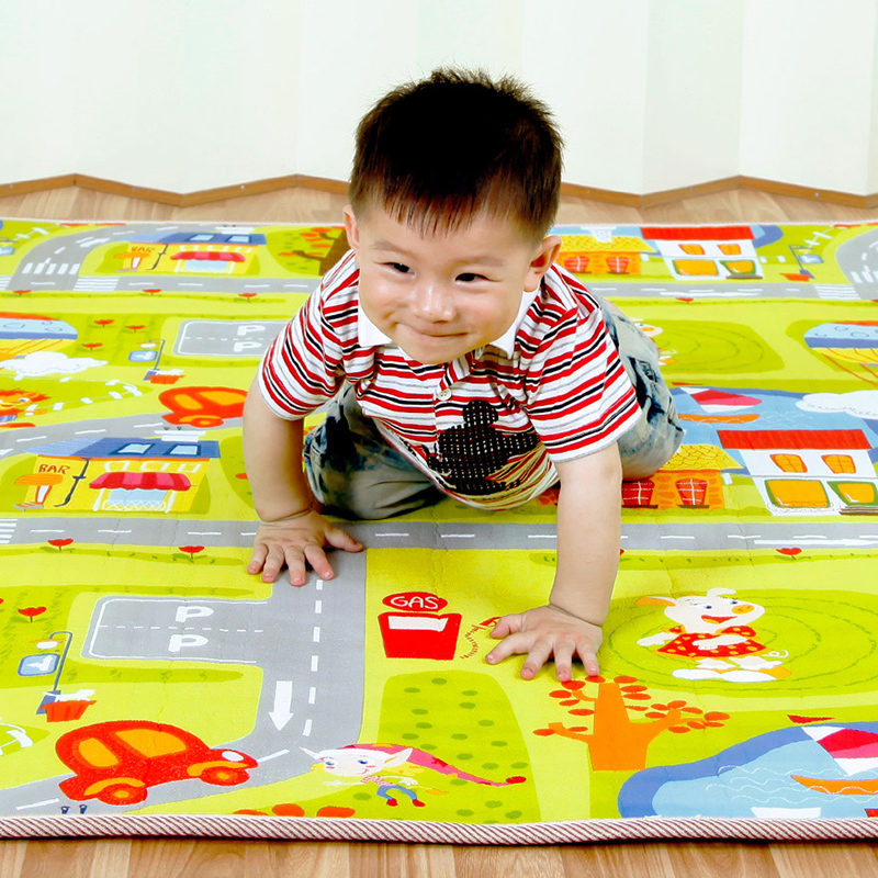 特宝儿婴儿爬行垫宝宝英文字母加厚折叠卡通拼图拼接图案环保地垫