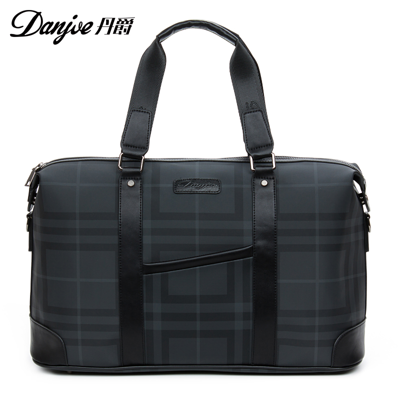 丹爵 时尚格子图案 大尺寸大容量 男女通用型 出差旅行包 旅行袋