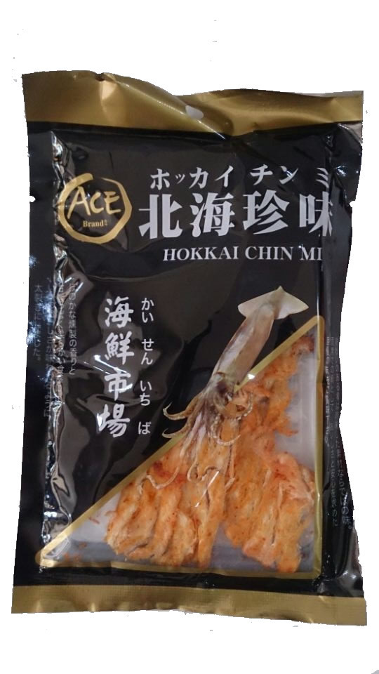 日本原装进口北海道珍味 海鲜市场 ACE辣味鱿鱼风琴片40g 鱿鱼丝