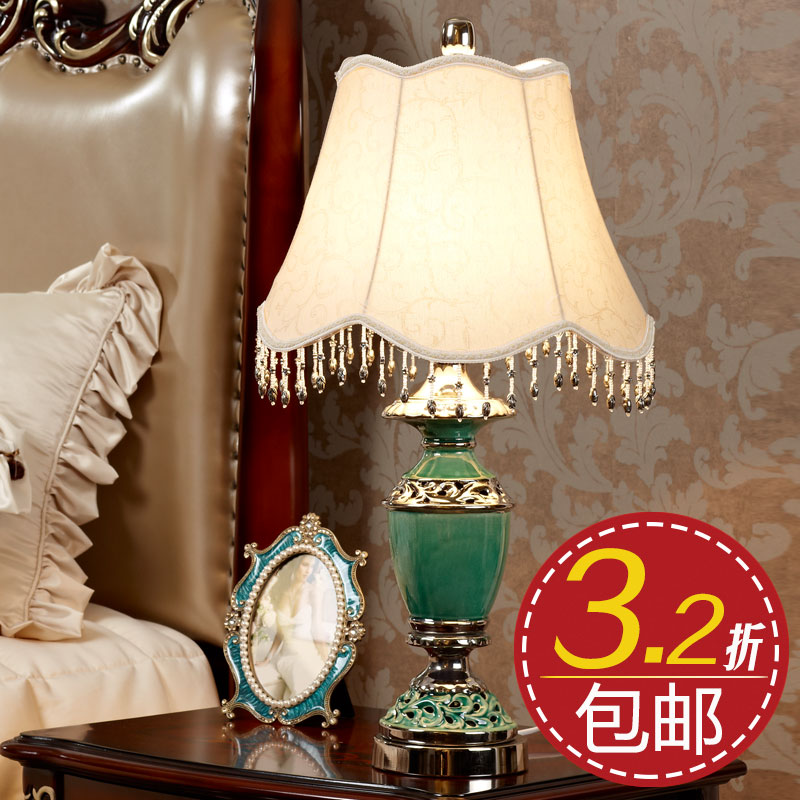 欧式陶瓷装饰台灯奢华卧室床头台灯书房现代简约中式客厅台灯创意