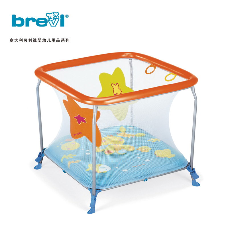 BREVI  贝利维 宝宝游戏玩耍 蓝色海洋玩乐床（正方形）原装进口