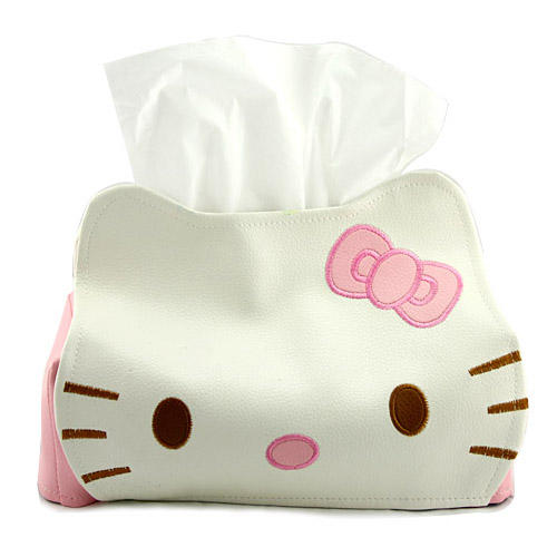 皮革纸巾抽 可爱猫纸巾盒 卡通车载皮革纸巾套