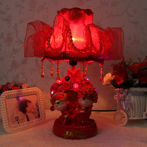 包邮创意结婚礼物新婚礼品婚庆台灯实用婚房卧室摆件红色床头灯