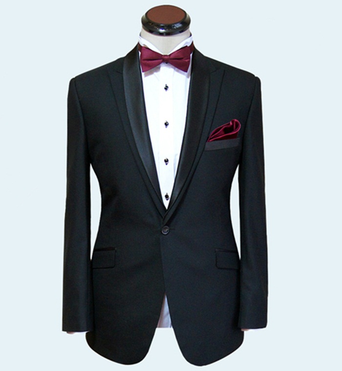 量身定做男士式西服新郎结婚礼服套装韩版修身双领西装订定制黑色