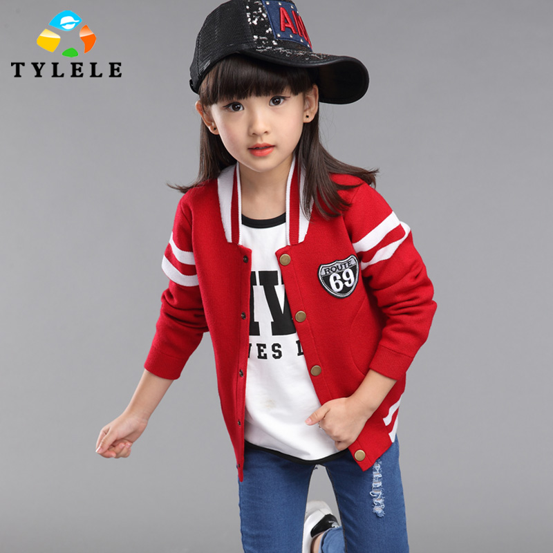 童装2015秋季新款女童运动韩版针织棒球服上衣韩版 中大童外套