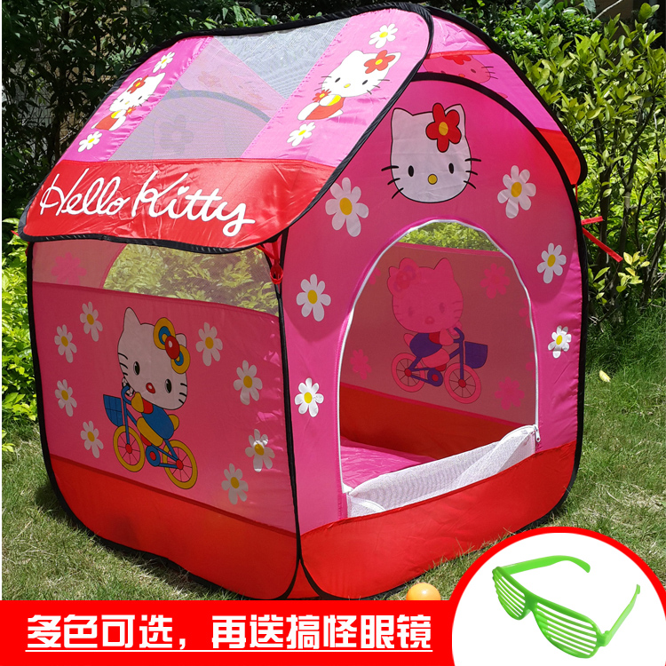 HelloKitty猫儿童公主帐篷 过家家玩具米奇海洋球游戏屋房子便携