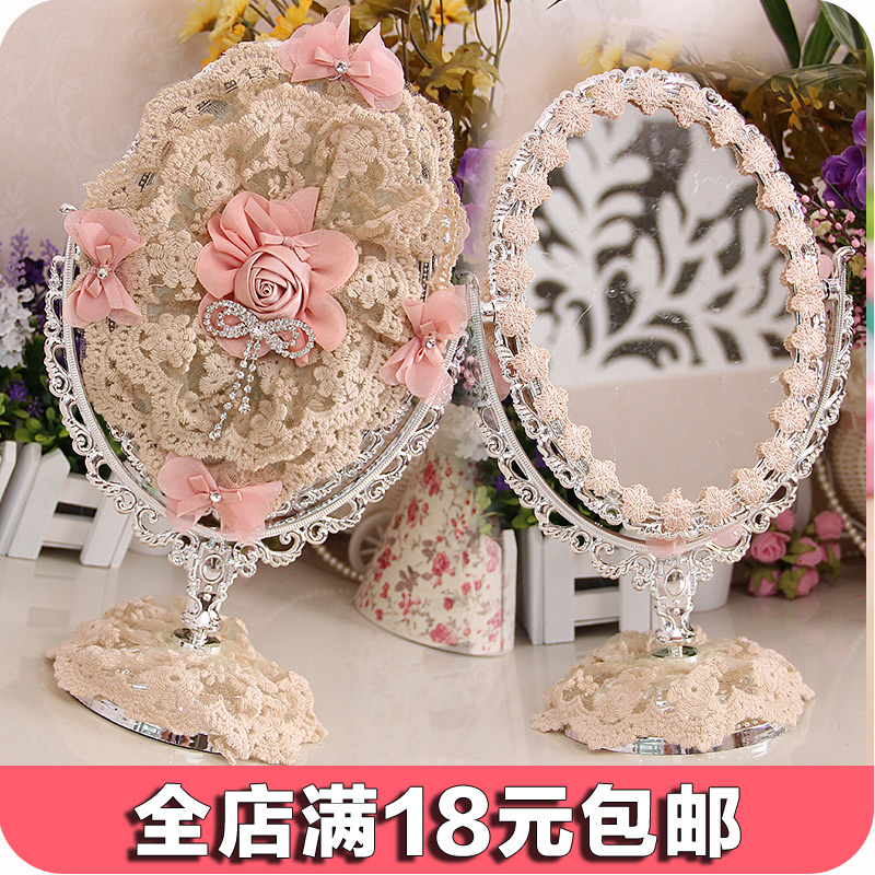 韩式公主风 粉妆公主 化妆镜 桌面镜子结婚生日女友礼物 梳妆镜