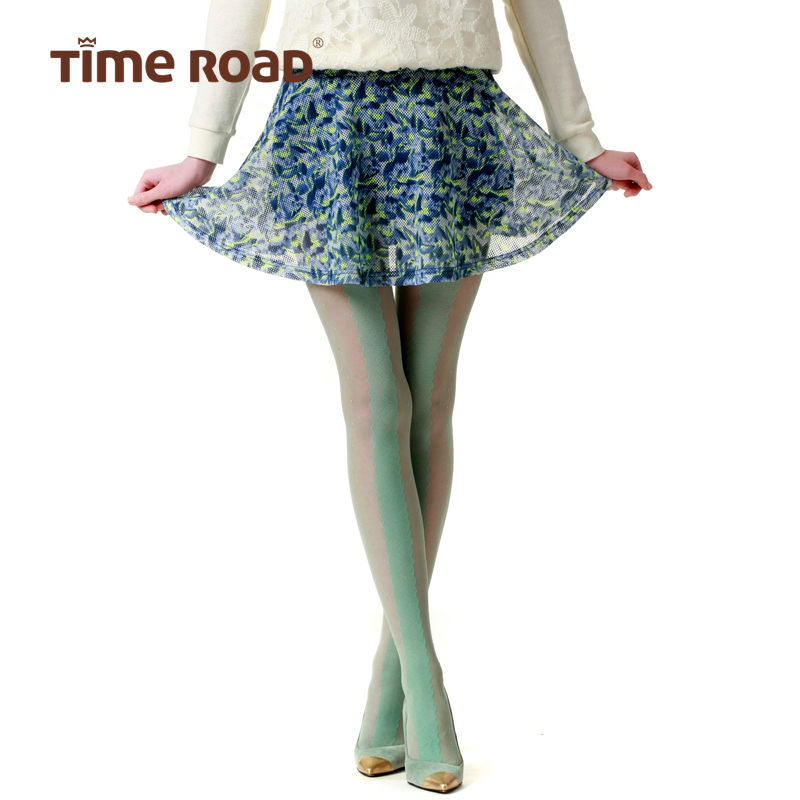 Time RoaD/汤米诺时尚荧光色扎染网眼伞形半身短裙T181A2173007