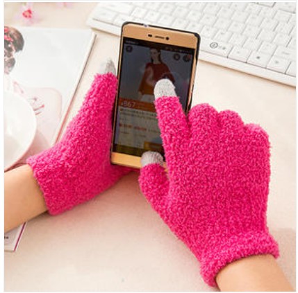 2015新款冬季保暖用品加厚珊瑚绒男女通用触摸屏功能手套F06-1-10