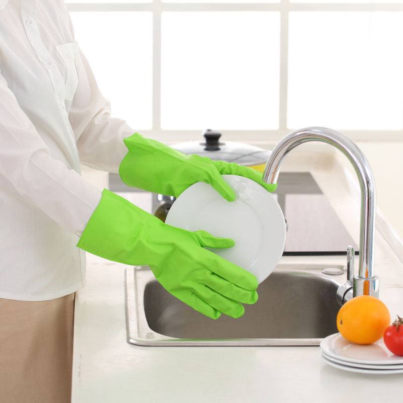 蔓妙护肤乳胶厨房家务手套 耐用清洁手套 洗衣洗碗家居手套