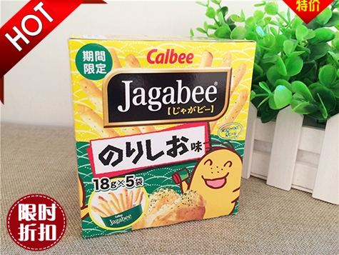 新品日本包装推荐特价进口休闲零食卡乐比薯条三兄弟海苔味90g