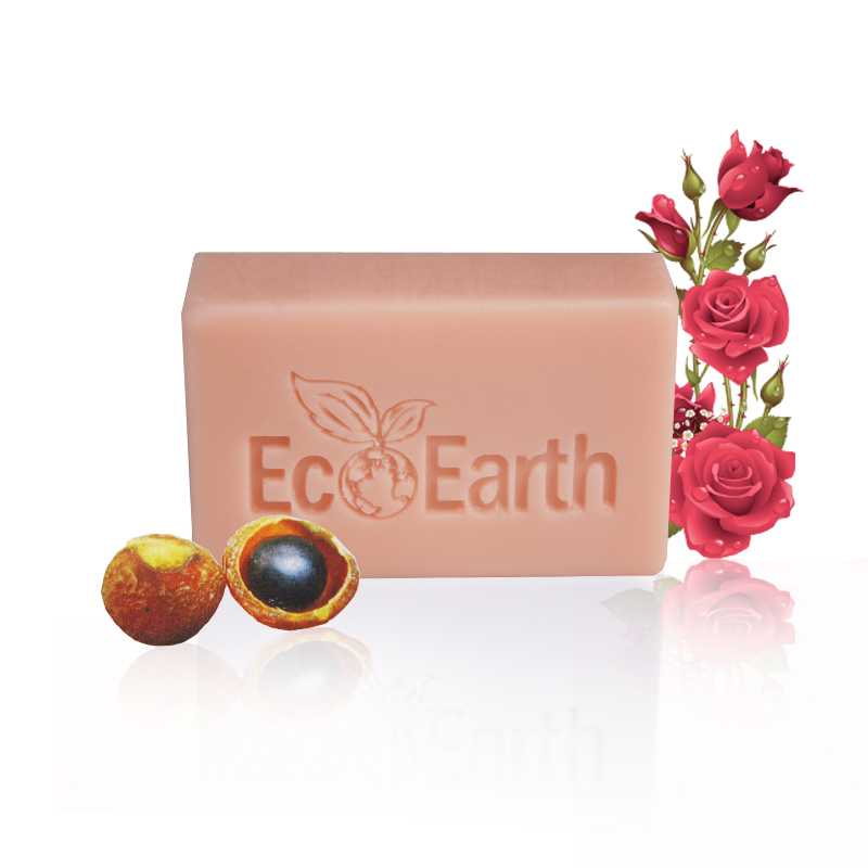 EcEarth玫瑰精油手工皂 天然无患子精油皂 洗脸皂 沐浴皂