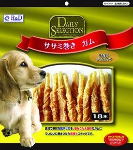 宠物零食 日本仁达R&D 鸡小胸肉牛皮卷18本 猫狗最爱肉干零食