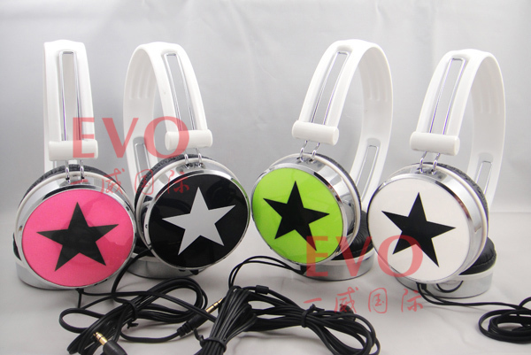 EVO 彩色头戴式耳机系列 星星耳机 005平面星星耳机