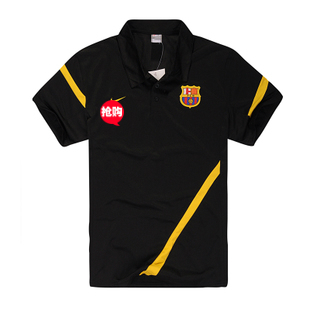 特价 夏新款巴塞罗那足球训练服 球衣球迷队服 男短袖运动休闲T恤