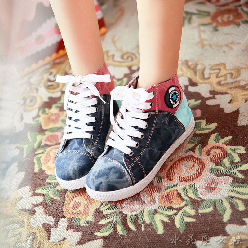 2013年新款深蓝色浅蓝色布鞋平跟鞋平底鞋休闲鞋女鞋单鞋舒适跟脚