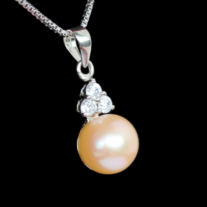 珍珠首饰 天然珍珠淡水珍珠吊坠 项链珍珠强光 送925纯银项坠