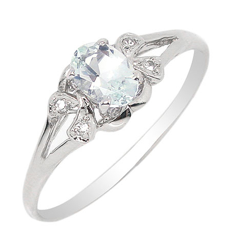 纯天然海蓝宝戒指女 水晶宝石中指无名指戒指环 925纯银饰品 瑞丽
