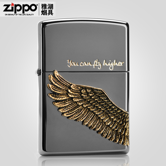 原装ZIPPO打火机正品 黑冰飞得更高 天使之翼 贴章爱情 专柜正版