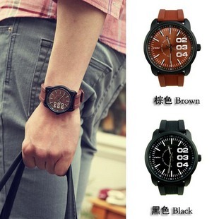 包邮 时诺比男士手表 硅胶表带运动手表 韩国时尚复古表 果冻手表
