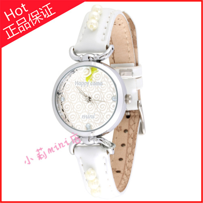 韩国正品mini手表watch软陶时尚女士高贵珍珠带石英手表高洁花纹