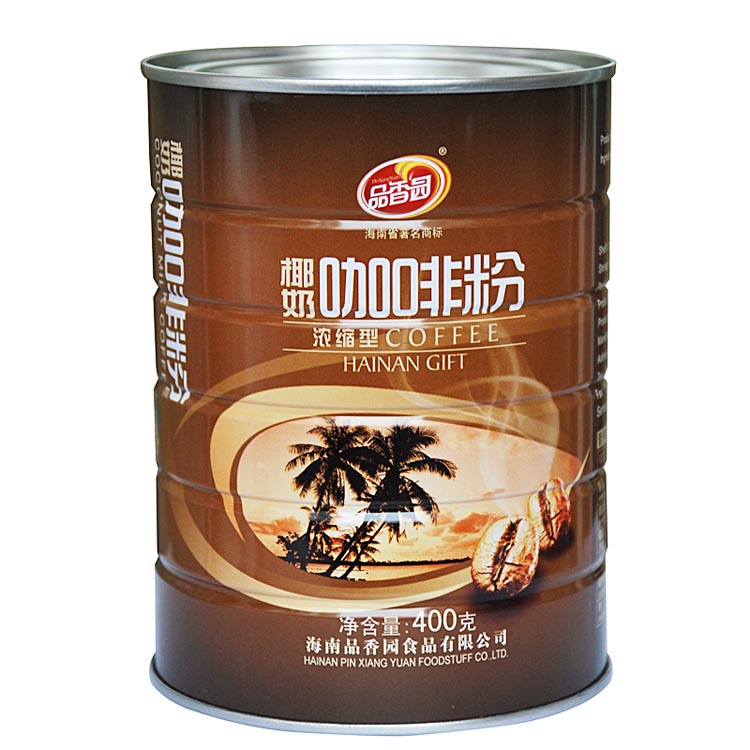 包邮 品香园椰奶咖啡400克 浓缩型 香纯椰粉 醇浓咖啡海南