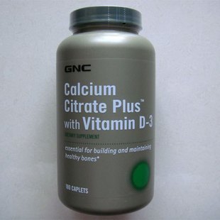 聚尚品GNC 钙 Calcium Citrate Plus 柠檬酸钙+镁+D 180粒