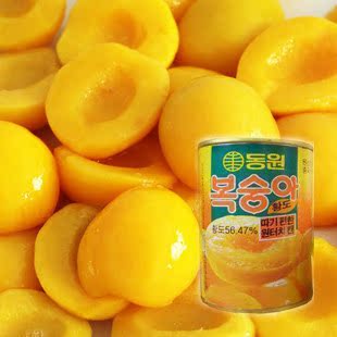徐州果海牌新鲜黄桃罐头425g脆片 4元一罐水果罐头 出口 韩国