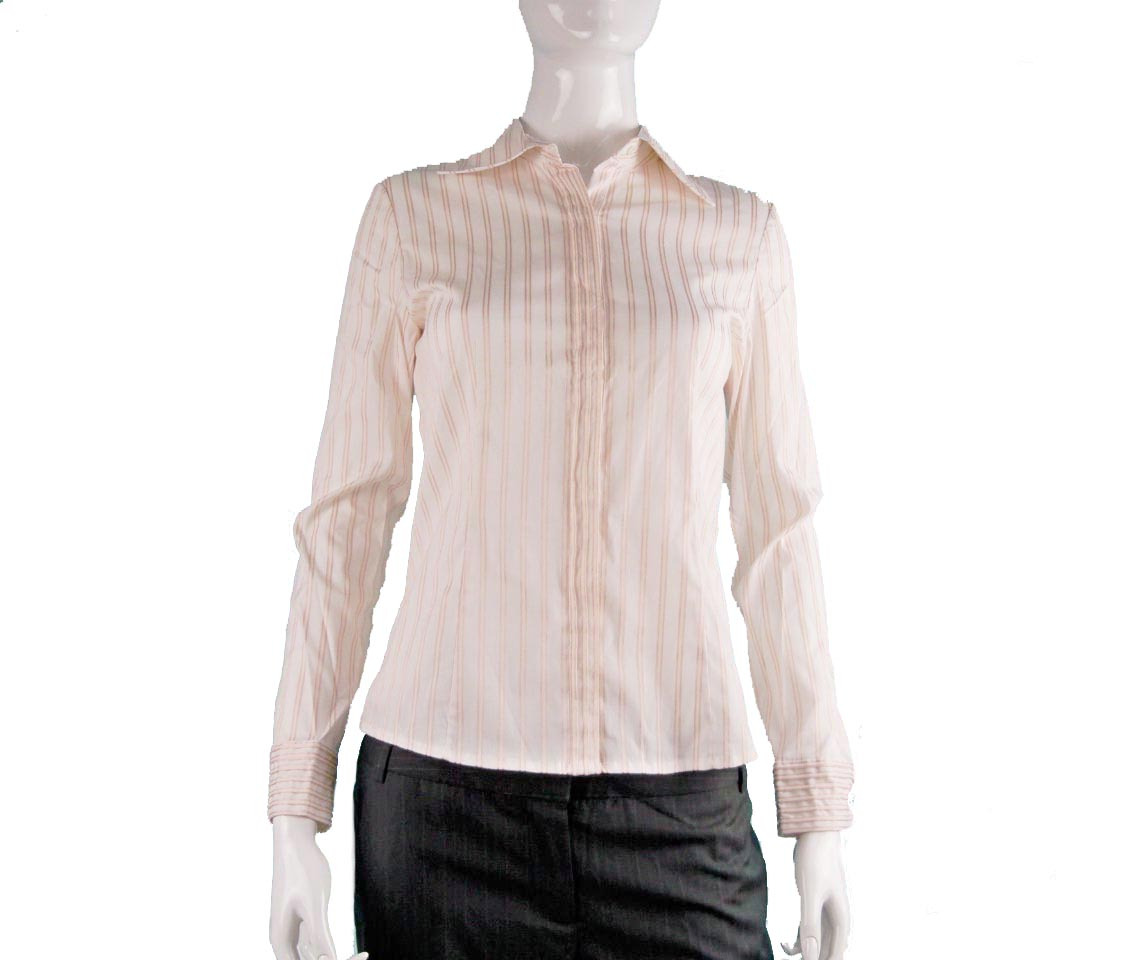 香港G2000专柜正品 OLOL修身职业装 条纹特价长袖女衬衫
