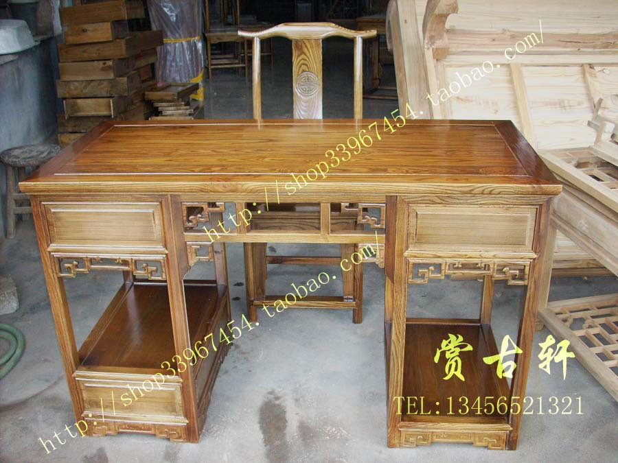 中式仿古明清古典家具 实木写字台电脑桌 小书桌 书房
