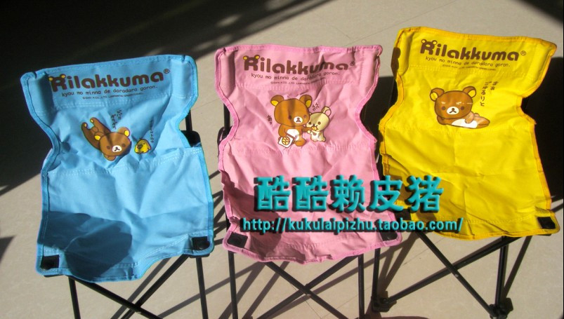 出口日本外贸余单 小熊折叠椅 儿童折叠椅 中号卡通椅 沙滩椅