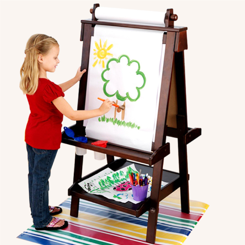 11E儿童画板画架 大号磁性实木质升降写字板 儿童黑板礼物 七巧板