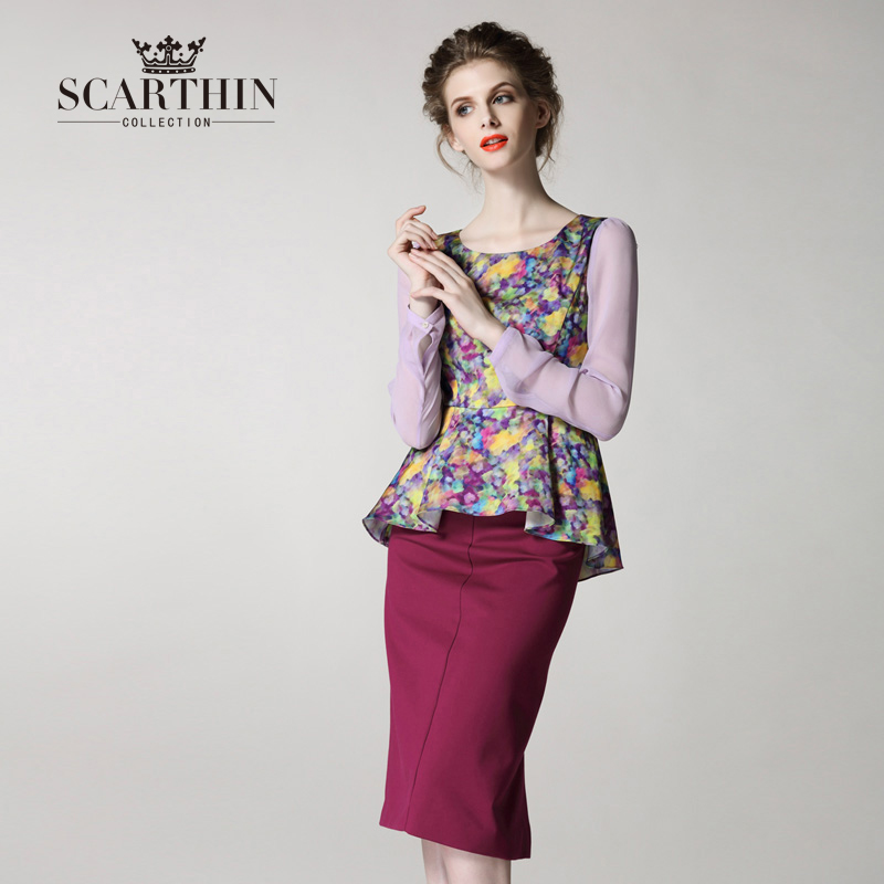 ZIMMUR scarthin2014新款优雅复古显瘦修身半身短裙 Z13DJP0165R9