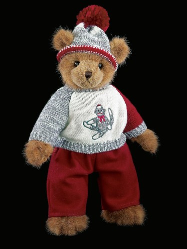 正版美国Bearington贝瑞毛线帽刺绣毛衣泰迪熊 圣诞毛绒玩具