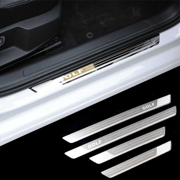 大众2014款全新高尔夫7不锈钢超薄迎宾踏板内置外置门槛条 改装件