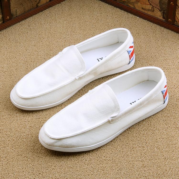 夏季2014新款男士帆布鞋韩版白色透气板鞋低帮懒人鞋男套脚牛仔鞋