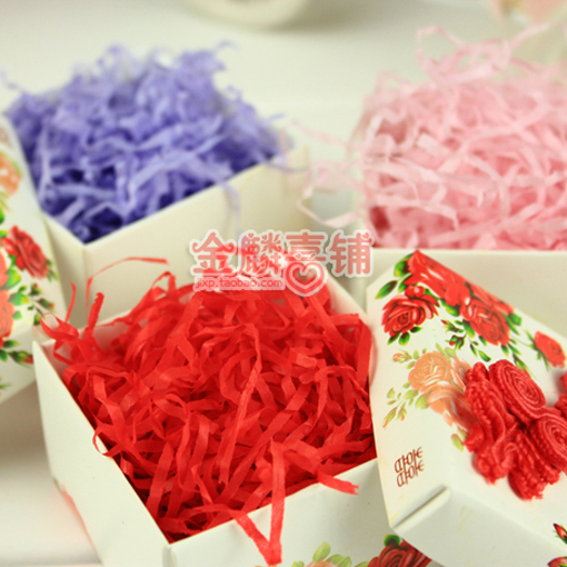 婚庆用品 碎纸/纸丝 糖盒填充物【拉菲草】红/粉/紫色 30g/包
