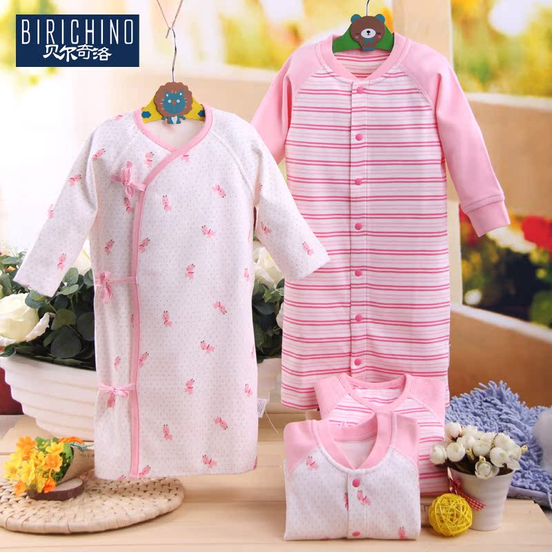 贝尔奇洛无障碍设计 舒适新生婴幼儿和长袍对襟长袍睡袍 儿童睡衣